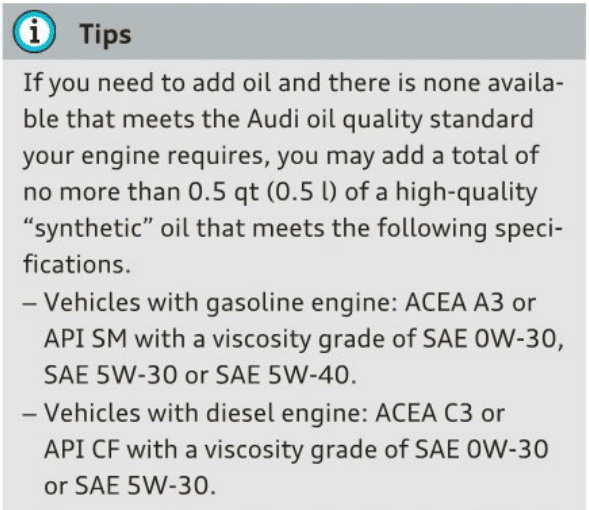 What kind of oil does 2017 Audi Q7 take?