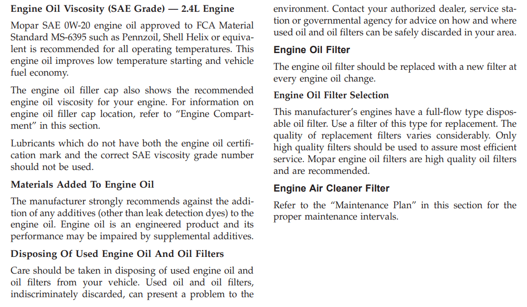 2017 Jeep Renegade 2.4 Oil Type EnginesWork